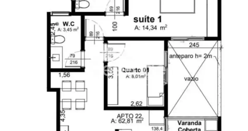 Apart. jardim paulistano 2 dormitórios sendo 1 suíte e garagem.