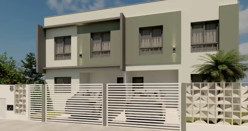 Casa nova com 2 suites, churrasqueira a carvão e lavabo no bairro murta - itajaí - sc