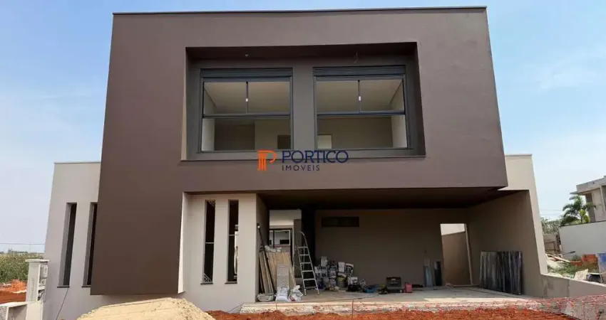 Casa moderna com 3 suítes e piscina no santorini residencial club