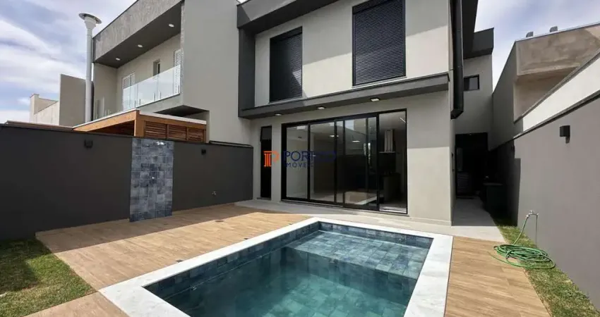 Sobrado, 3 suítes, piscina, acabamento impecável em condomínio fechado de paulín