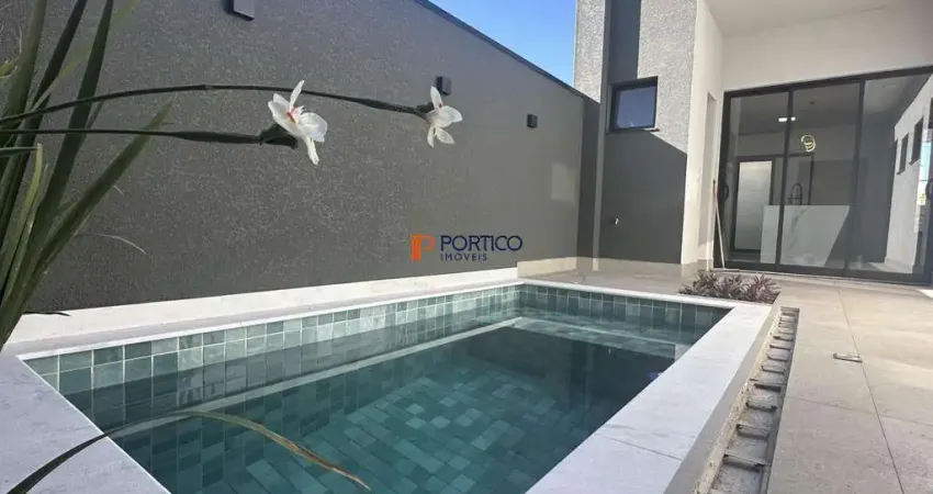 Casa nova com 3 suítes e piscina no terras da estância paulínia
