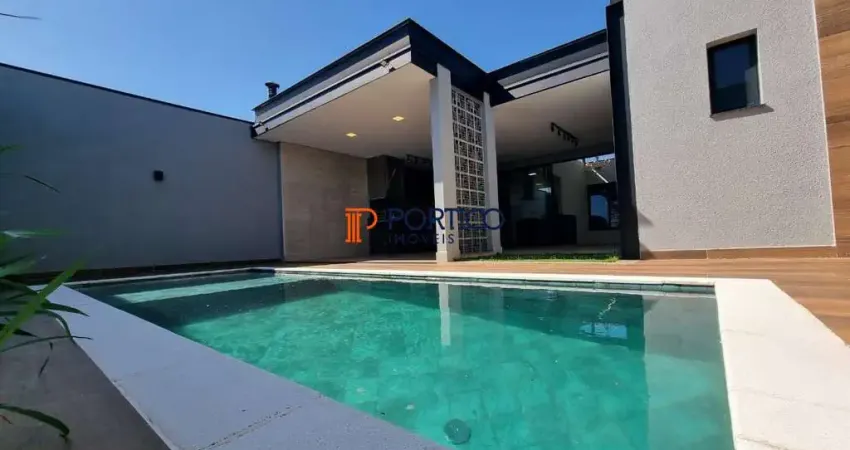 Casa térrea com 3 suítes piscina, área gourmet em  condomínio em paulínia-sp