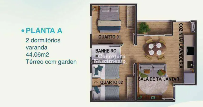 Apartamento com 2 dormitórios à venda, 44 m² por R$ 273.500,00 - Terras de Santa Helena - Jacareí/SP