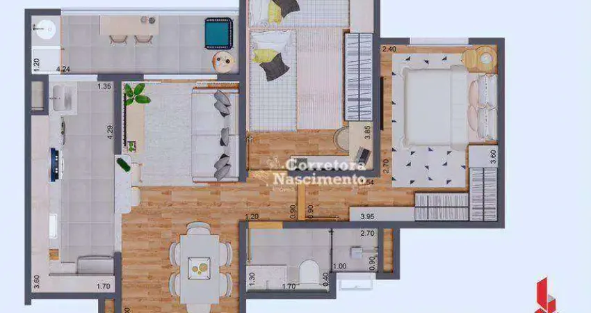Apartamento com 2 dormitórios à venda, 55 m² por R$ 289.400,00 - Jardim Santa Maria - Jacareí/SP