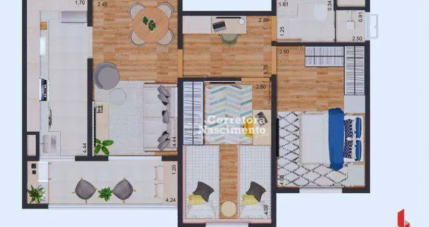 Apartamento com 2 dormitórios à venda, 57 m² por R$ 299.800,00 - Jardim Santa Maria - Jacareí/SP