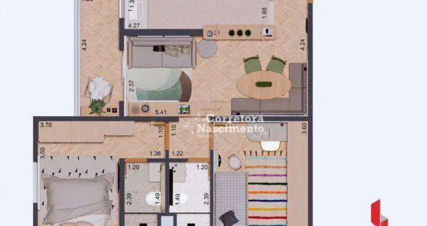 Apartamento com 2 dormitórios à venda, 61 m² por R$ 335.110,00 - Jardim Santa Maria - Jacareí/SP