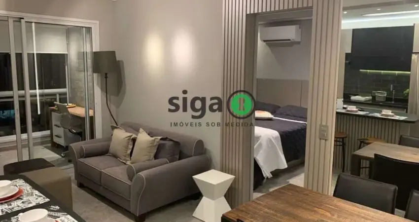 APARTAMENTO PARA LOCAÇÃO MOBILIADO, NO BROOKLIN, 1 QUARTO, 1 VAGA, LAZER COMPLETO!