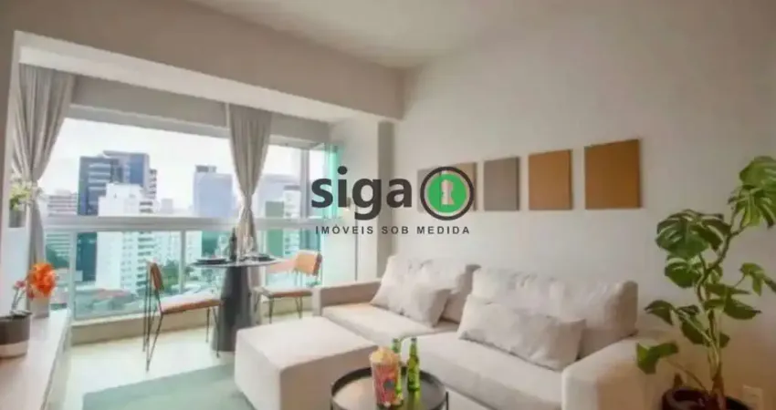 Apto com 1 quarto para locação ou venda em Pinheiros e 1 vaga, Mobiliado