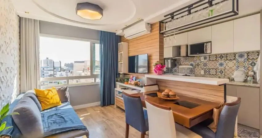 Apartamento semi mobiliado, 2 dormitórios, 1 suíte e 1 vaga de garagem coberta no bairro menino deus em porto alegre.