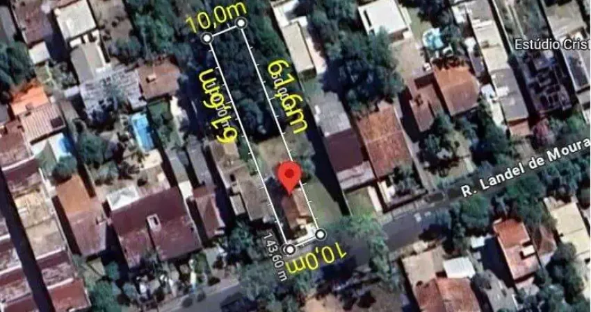 Excelente terreno plano, medindo 10,50 metros de frente e 61,6 metros frente fundos, totalizando 646,8m2.