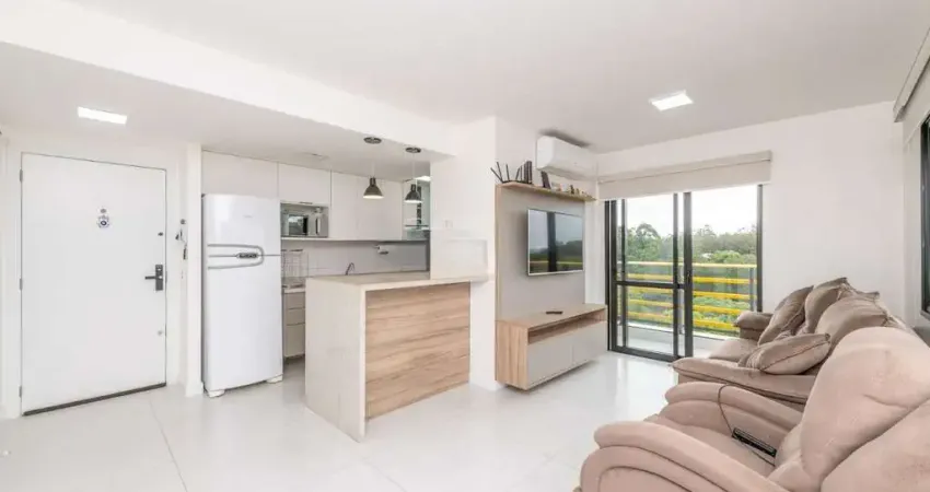 Yellow residence apartamento de 2 dormitórios semimobiliado com 2 vagas próximo a pucrs