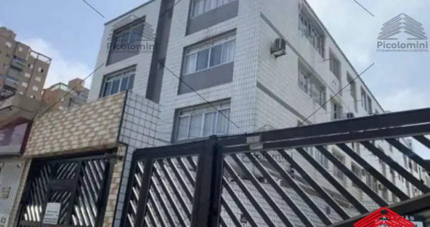 Apartamento à venda em praia grande mobiliado em frente ao mar com 1 quarto, sala com cozinha, 1 banheiro, 1 vaga, 30m² no canto do forte! pé na areia