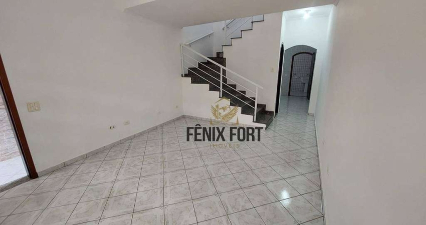 Sobrado com 2 dormitórios para alugar, 85 m² por R$ 3.580,00/mês - Vila Guilhermina - Praia Grande/SP