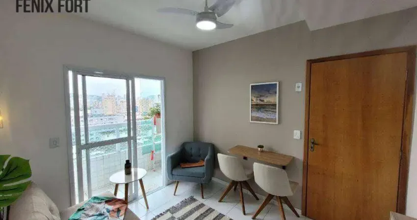 Flat com 1 dormitório para alugar, 41 m² por R$ 3.300,00/mês - Boqueirão - Praia Grande/SP