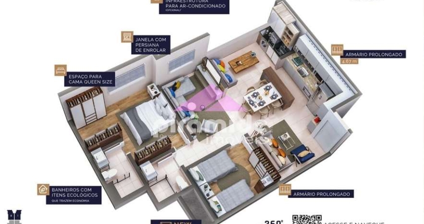 Apartamento com 3 quartos à venda na Vila Industrial, São José dos Campos 