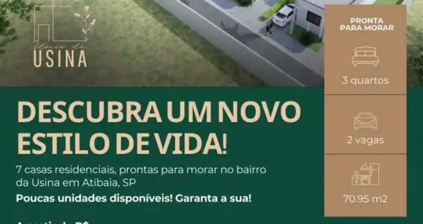 Casa em Condomínio para Venda em Atibaia, Jardim Paraíso da Usina, 3 dormitórios, 1 suíte, 2 banheiros, 2 vagas