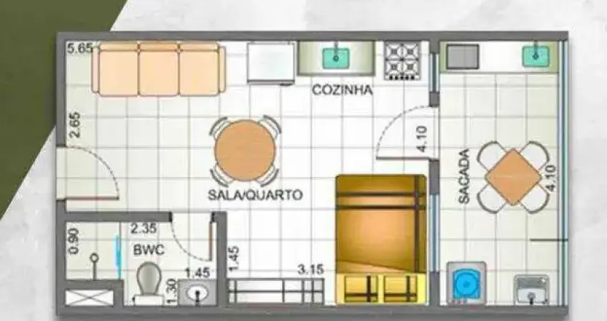 Loft - 36,00m² - 1 dorm, Praia do Perequê-Açu, Ubatuba-SP