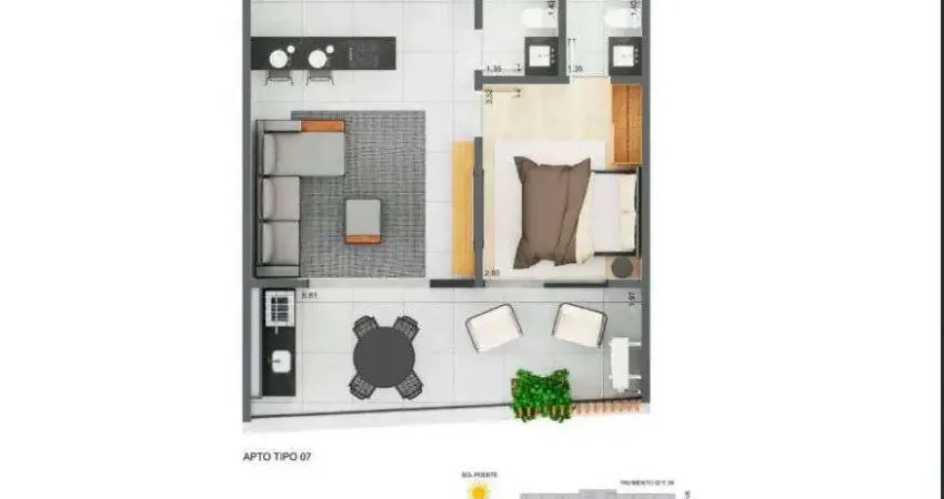 Apto -  1dorm/1suíte -  59,85mm² - Tenório - Ubatuba-SP