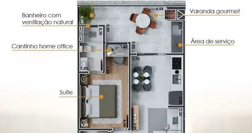 1dorm/1 suíte -43,98m² , Praia do Perequê-Açu, Ubatuba-SP