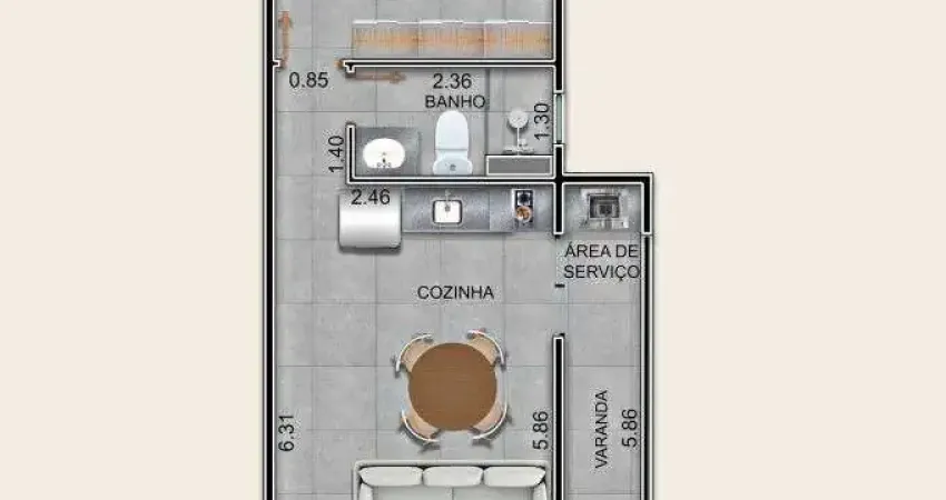 Apto 1 dorm - 44,50m² - Praia do Perequê-Açu, Ubatuba-SP