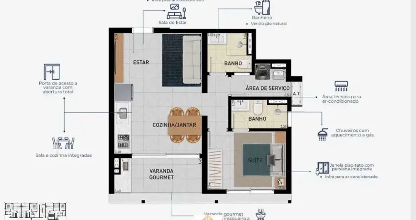 Apartamento com 1 quarto à venda na Avenida Arthur Costa Filho, 155, Centro, Caraguatatuba