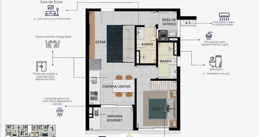 Apartamento com 1 quarto à venda na Avenida Arthur Costa Filho, 155, Centro, Caraguatatuba