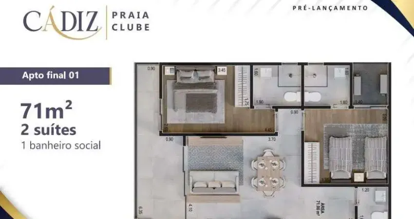 Apartamento com 2 quartos à venda na Avenida Geraldo Nogueira da Silva, Porto Novo, Caraguatatuba