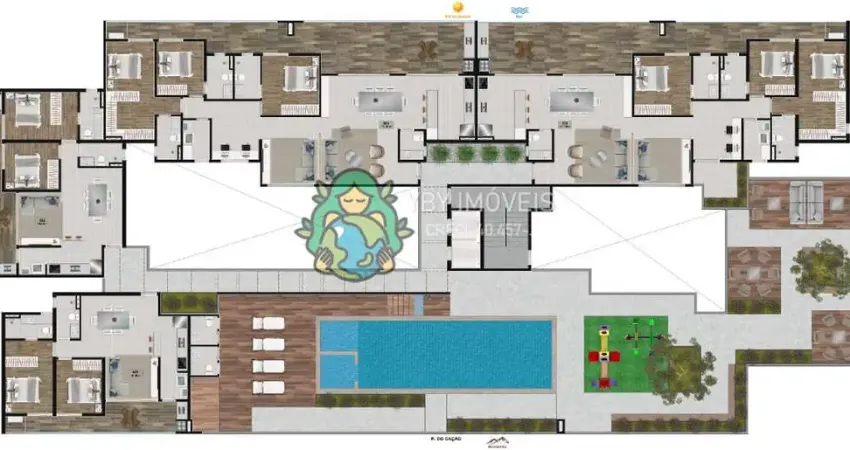 Cobertura com Vista Mar, com 3 Suítes no Residencial Sintonia, Praia das Toninhas, Ubatuba