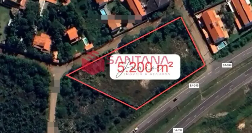 Terreno de frente para ba-099, para venda em arembepe - te598