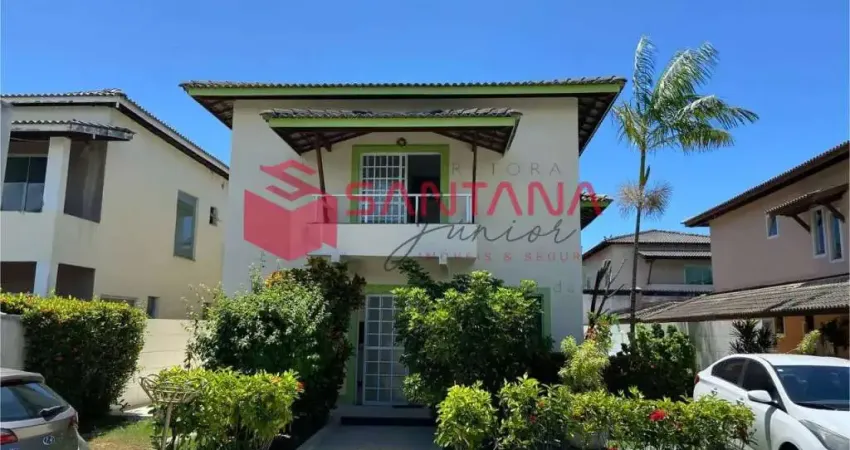 Casa em condomínio com 4/4 com área externa á venda em camaçari - *86168