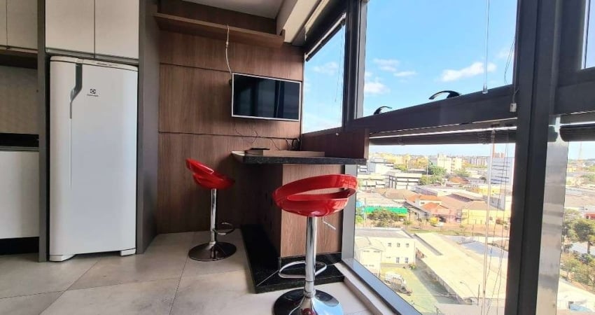 Apartamento mobiliado, com maquina de lavar e ar condicionado, 12º andar. Ed. SEVENTH