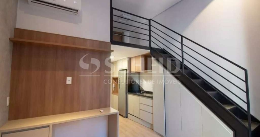 Studio a venda de 24,00m² útil mobiliado ar-condicionado no Brooklin.