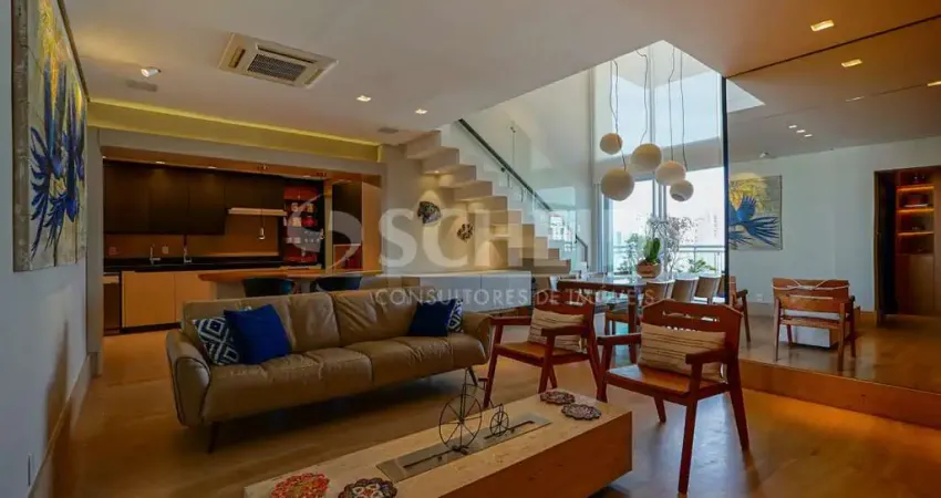 Apartamento em andar alto com mezanino e varanda gourmet - brooklin