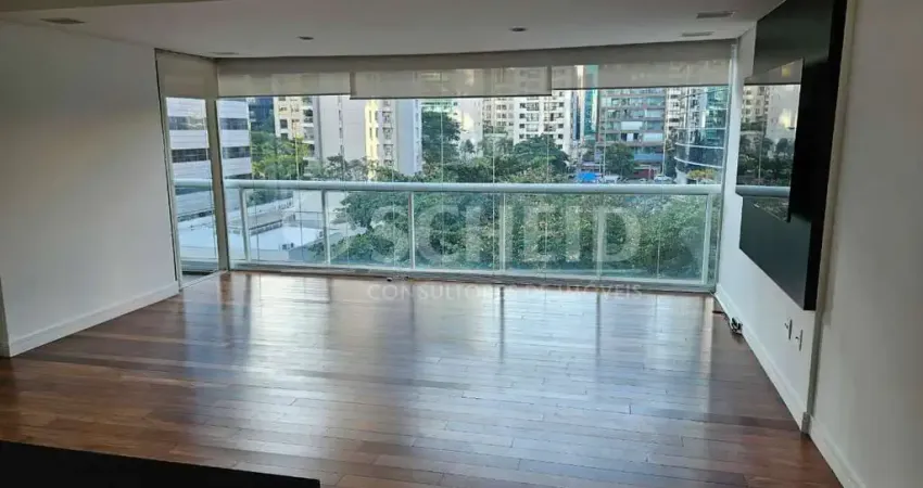 Apartamento semi mobiliado para locação no itaim bibi com 93m², 1 dormitório suíte e 2 vagas