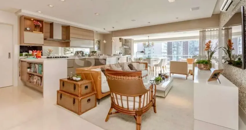 Apartamento com 3 quartos sendo 1 suíte, mobiliado, varanda gourmet, lazer completo, brooklin