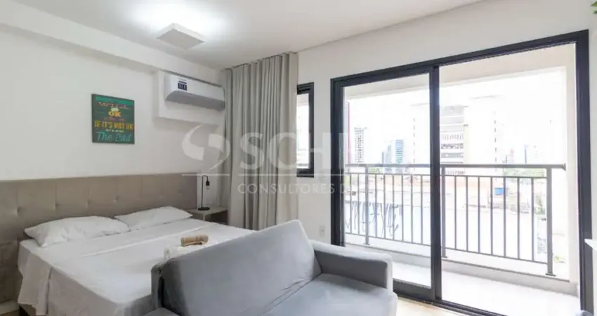 Apartamento tipo studio mobiliado à venda - 26m² - mirandópolis / sp