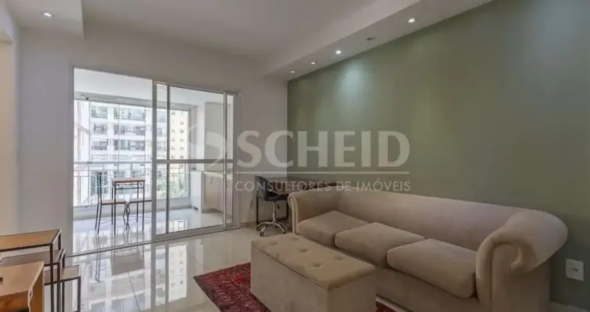 Apartamento para locação 48m² - mobiliado. 1 dormitório suíte, sala com varanda.