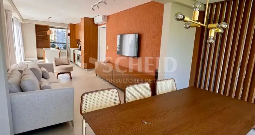 Apartamento mobiliado com 2 dormitórios, 1 suíte, lazer completo, varanda, vila nova conceição