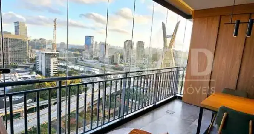 Apartamento mobiliado para locação com 62m², 1 quarto, 1 suíte, cozinha americana, terraço 2 vagas.