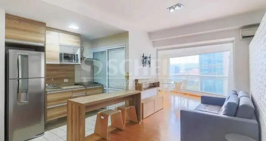 Apartamento à venda de 50m2, 1 suite, 1 vaga, porteira fechada, no brooklin