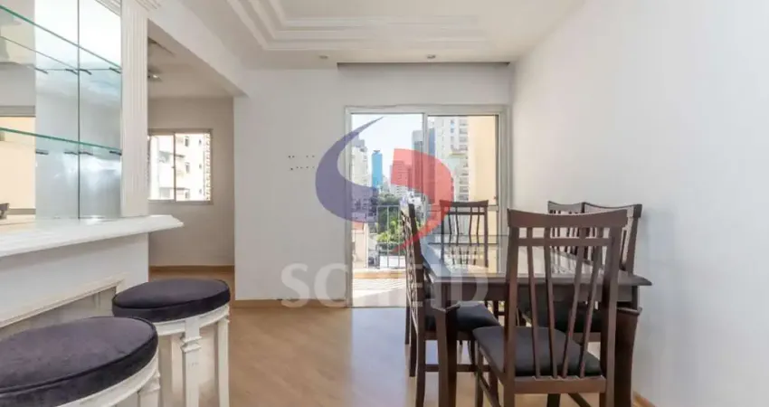 Apartamento á venda em moema com 65m², 1 quarto, 1 vaga, 600m do metrô e fora da rota de avião