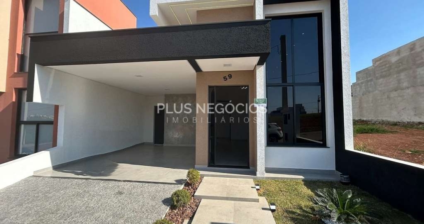 Casa à venda no Condomínio Villagio Wanel: 140m², 3 dormitórios, suíte com closet, área gourmet, se