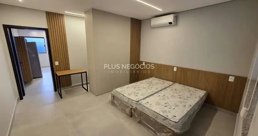 Loft mobiliado novo para alugar na Av. São João – Votorantim, com ar-condicionado, quintal e vaga o