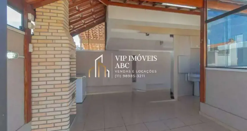 Oportunidade linda cobertura 100m² à venda na vila tibiriçá por r$335mil