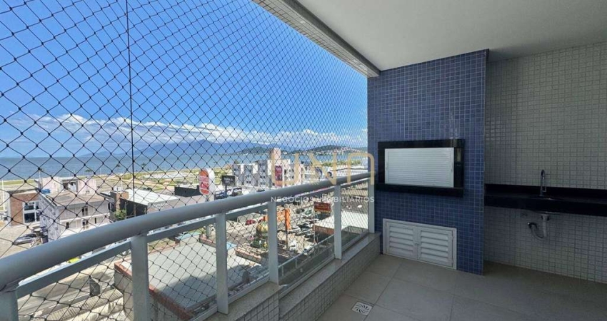 Lindo apartamento com sacada e churrasqueira, com vista mar, 03 quartos no bairro de Campinas/SJ