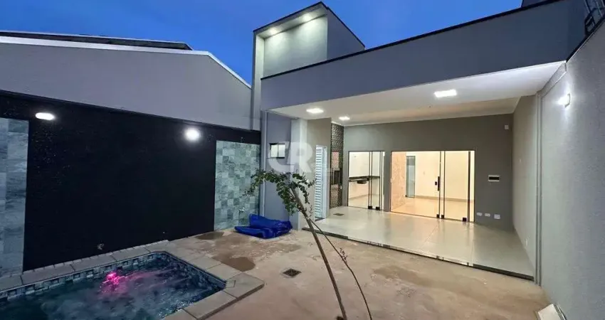 Casa térrea no bairro pioneiros, 3 quartos, piscina com cascata, área gourmet