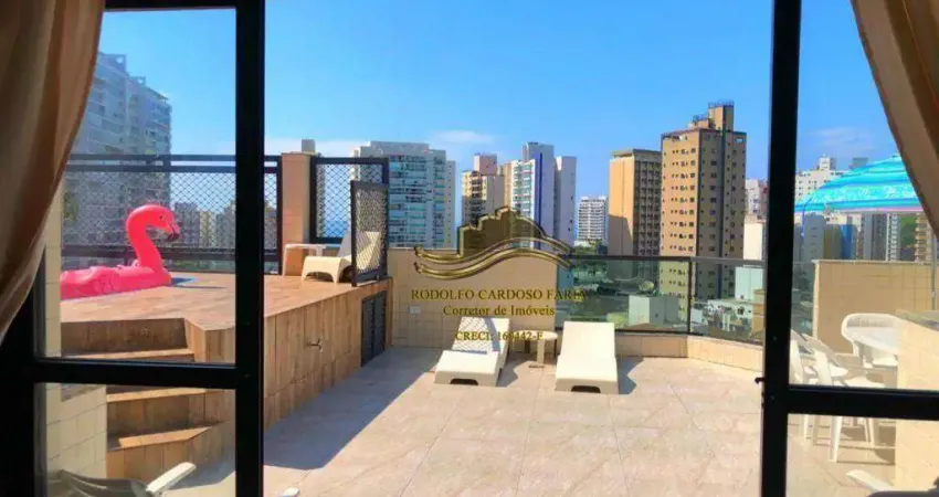 Guarujá praia das astúrias cobertura 2 dormitórios churrasqueira e piscina