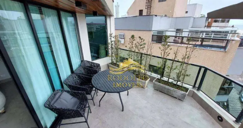 Guarujá-sp praia da enseada coberta duplex 345m² 3 suítes 2 vagas jacuzzi churrasqueira ar-condicionado