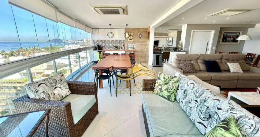 Guarujá praia da enseada frente ao mar com vista 3 suítes 153m² 2 vagas piscina sauna