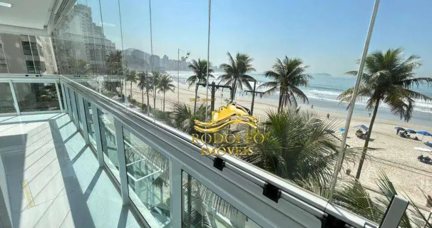 Guarujá-sp praia das astúrias 3 dormitórios 157m² 2 vagas vista mar ar-condicionado lazer de clube